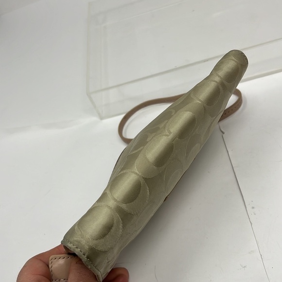 Coach Large Tan Satin Zip Wristlet Wallet - Picture 7 of 9